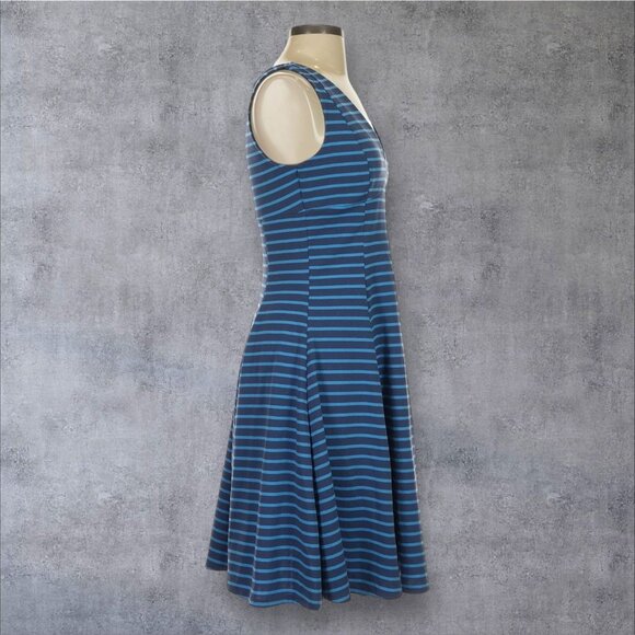 PETER SOM Blue Striped A Line Dress Size Small - Picture 3 of 3